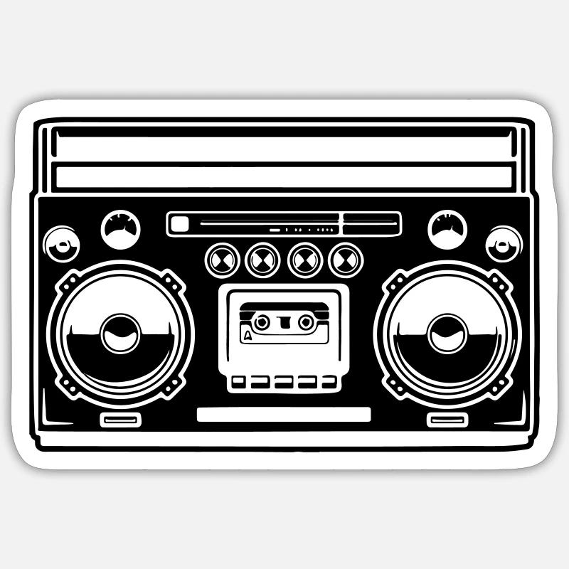 ghetto-blaster 1 - Sticker taille S (10 x 10 cm) - blanc mat