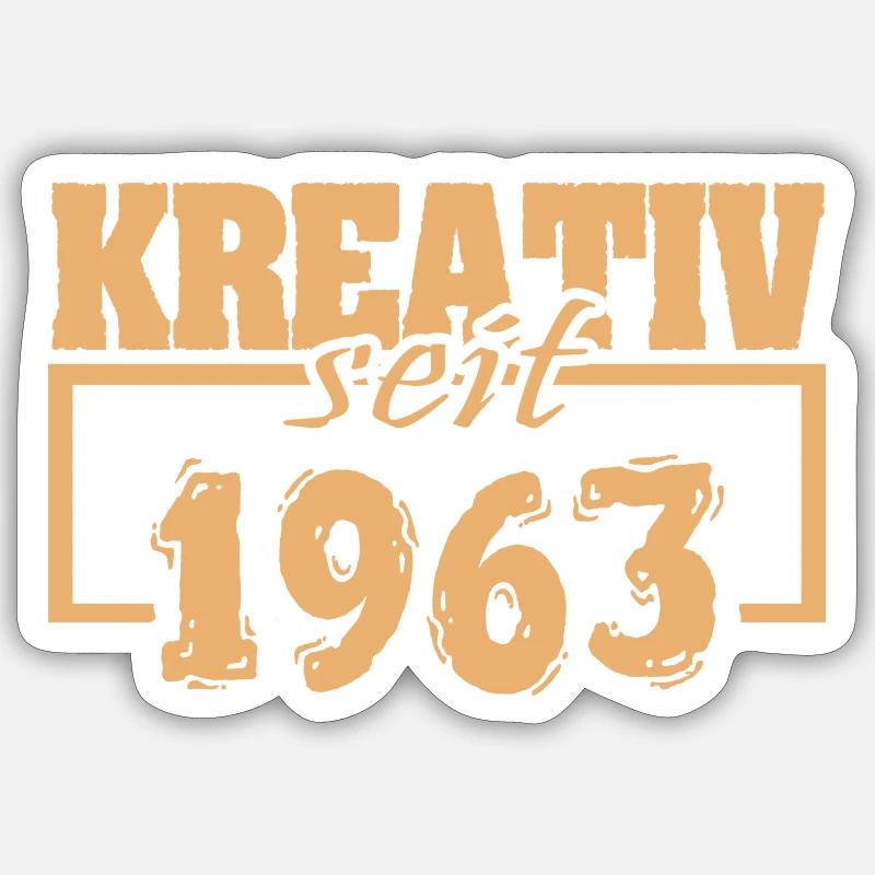 Artiste 1963 - Sticker taille S (10 x 10 cm) - blanc mat