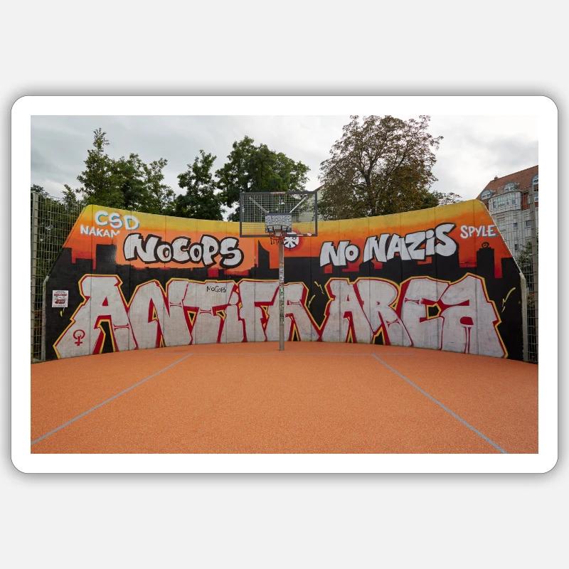 ANTIFA AREA - Sticker Größe S (10 x 10 cm) - Mattweiß
