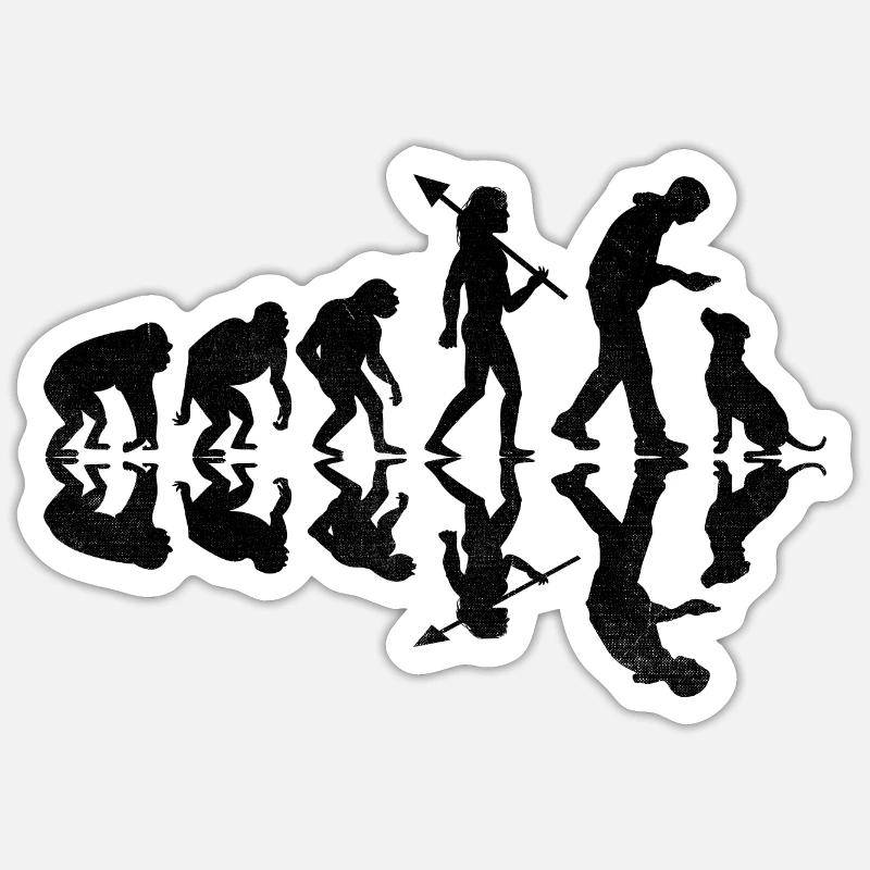 Evolution Labrador Retriever Lab Hund Retriever - Sticker Größe S (10 x 10 cm) - Mattweiß