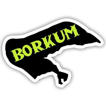 borkum insel - Sticker Größe S (10 x 10 cm) - Mattweiß - Vorne