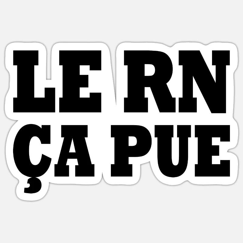 le rn ça pue - Sticker taille S (10 x 10 cm) - blanc mat