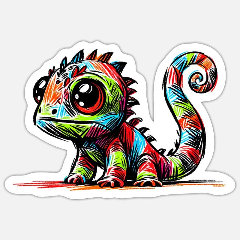 Chameleon - Sticker size S (10 x 10 cm) - white matte