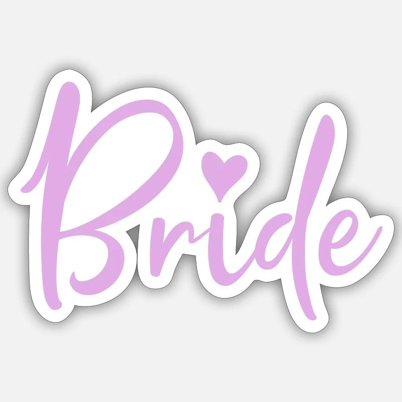 mariée - Sticker taille S (10 x 10 cm) - blanc mat