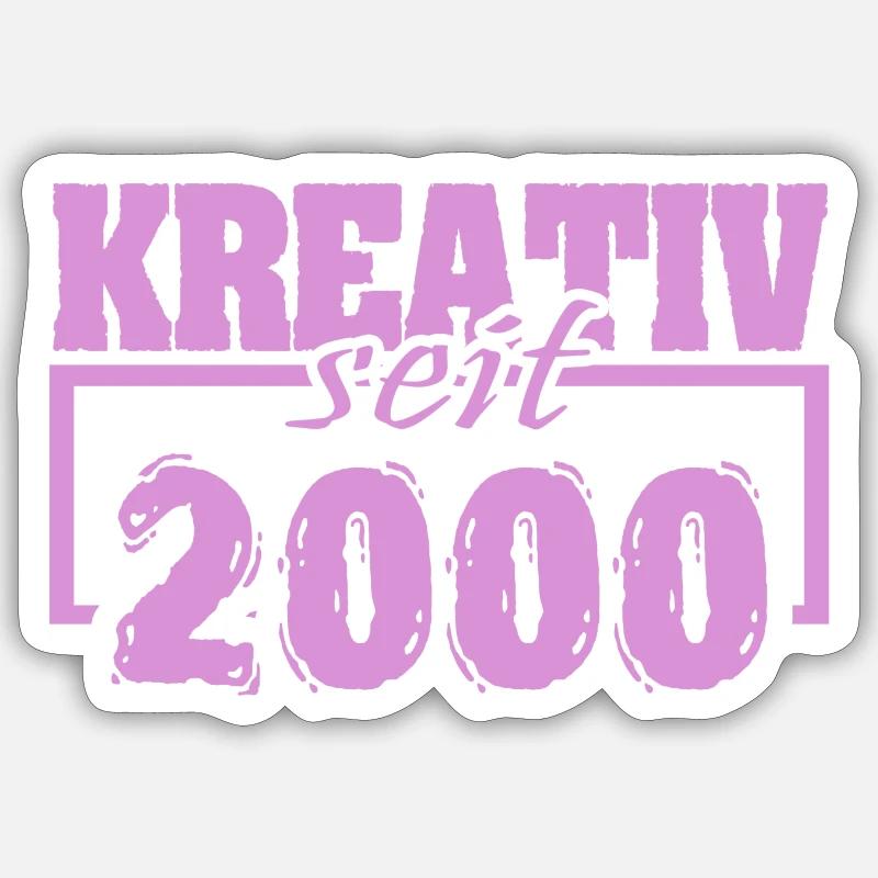 2000 2000 - Sticker taille S (10 x 10 cm) - blanc mat