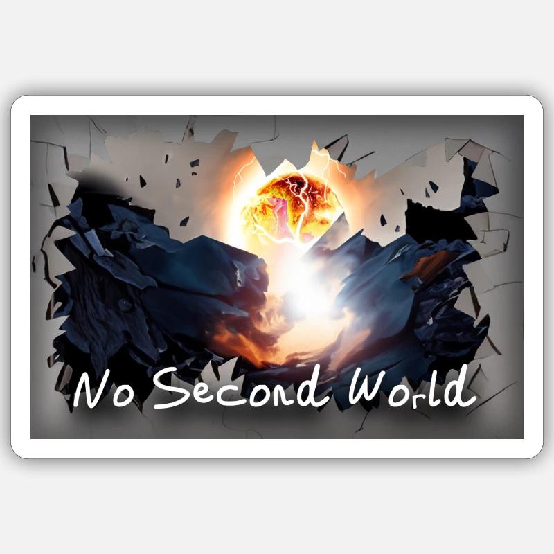 No second World - Sticker Größe S (10 x 10 cm) - Mattweiß