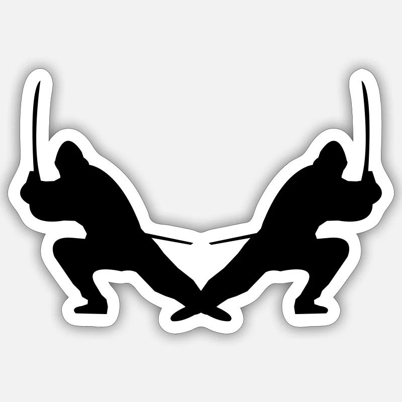 Ninjas - Sticker size S (10 x 10 cm) - white matte