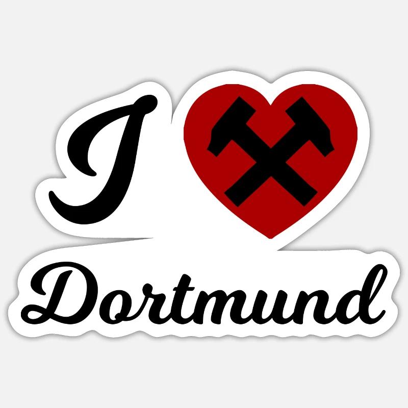 Ich liebe Dortmund - Sticker Größe S (10 x 10 cm) - Mattweiß