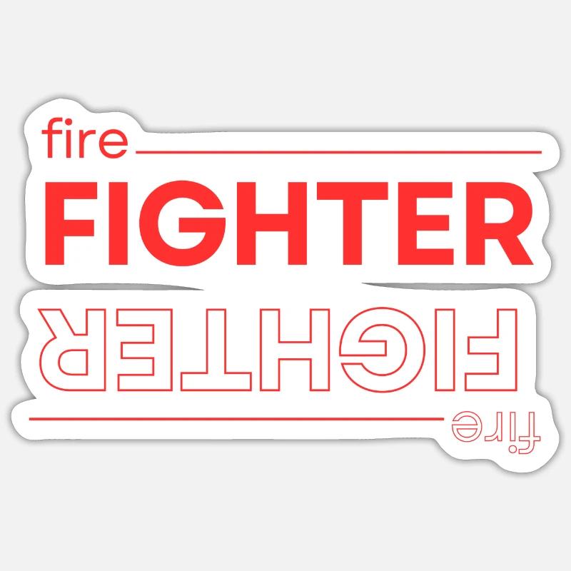 Firefighter - Textart Sticker Größe S (10 x 10 cm)