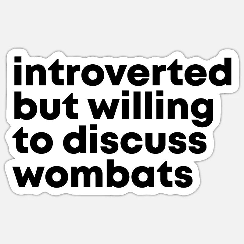 Wombat - Sticker taille S (10 x 10 cm) - blanc mat