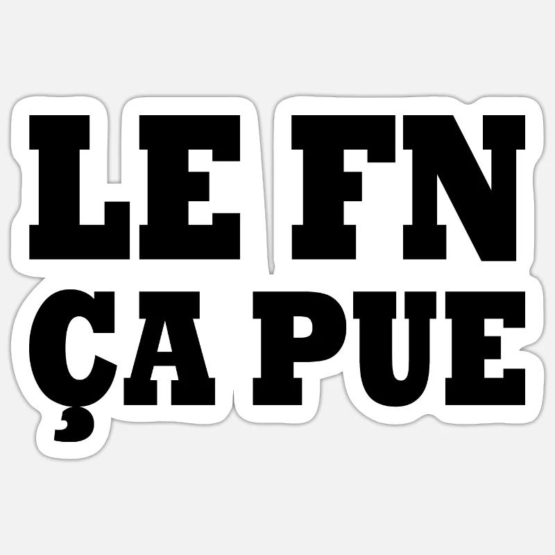 le fn ça pue - Sticker taille S (10 x 10 cm) - blanc mat