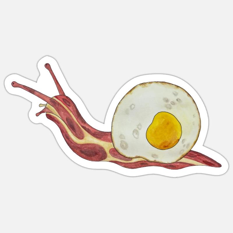 Baconschnecke Bacon and egg Spiegelei Sticker Größe S (10 x 10 cm)