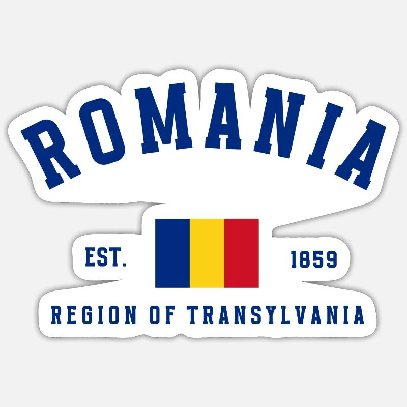 Romania Est. 1859 - Sticker size S (10 x 10 cm) - white matte