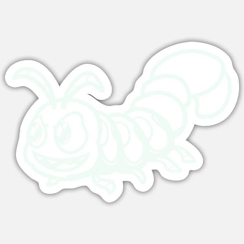 tausendfüßler comic - Sticker Größe S (10 x 10 cm) - Mattweiß