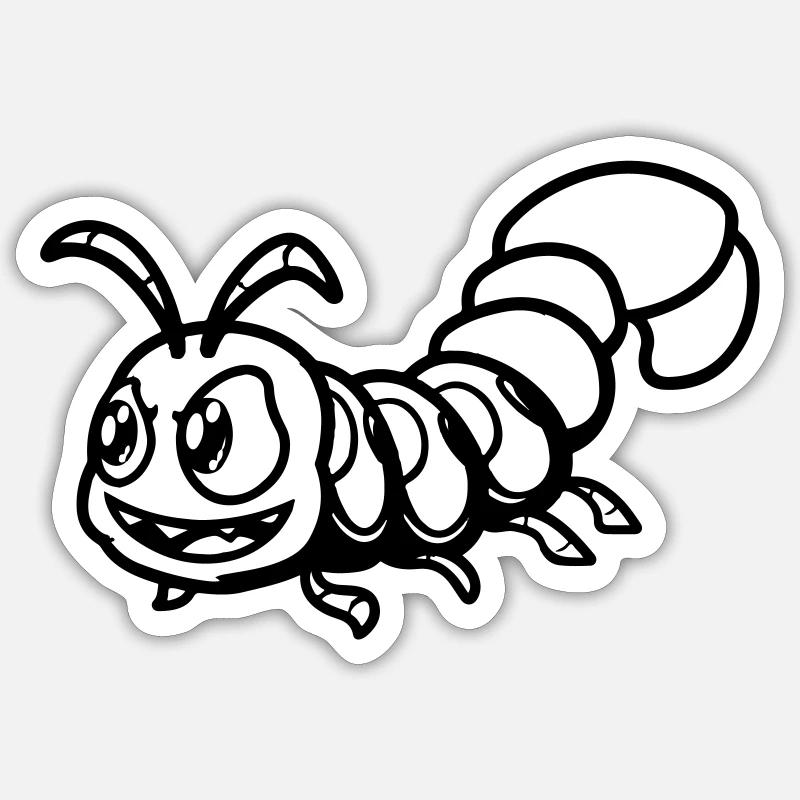 tausendfüßler comic Sticker Größe S (10 x 10 cm)