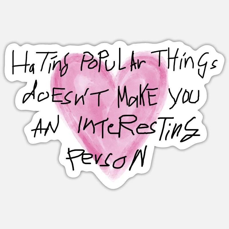Écriture manuscrite Statement Coeur - Sticker taille S (10 x 10 cm) - blanc mat