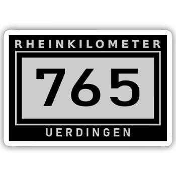 Rhine kilometre 765 near Uerdingen - Sticker size S (10 x 10 cm) - white matte - Front