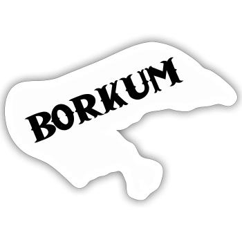 borkum insel - Sticker Größe S (10 x 10 cm) - Mattweiß - Vorne