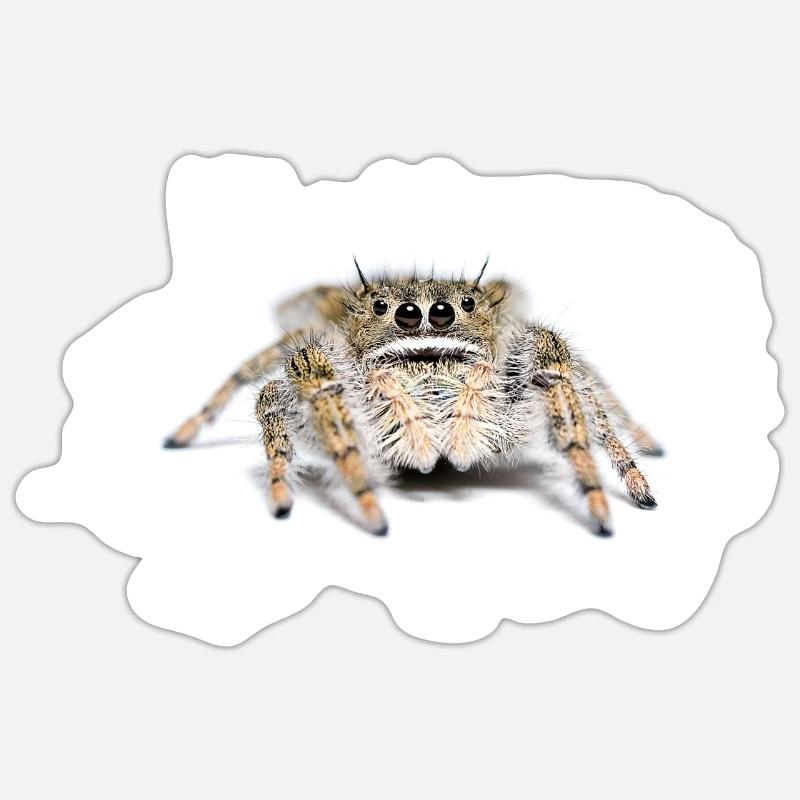 Phidippus texanus jumping spider, spring spinne. Sticker Größe S (10 x 10 cm)