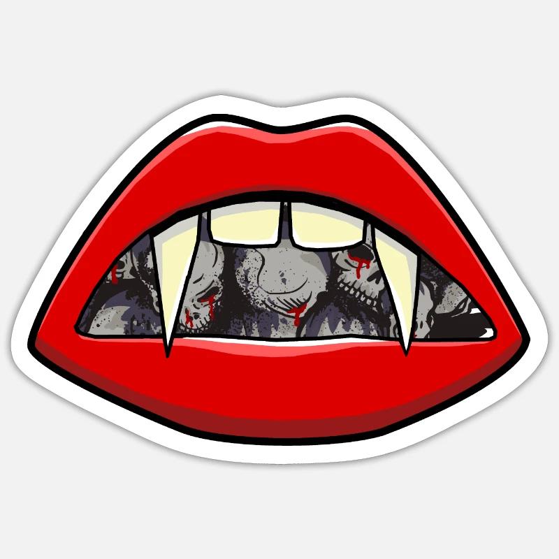 Halloween Vampire Bouche Sangsue Vampire Sticker taille S (10 x 10 cm)