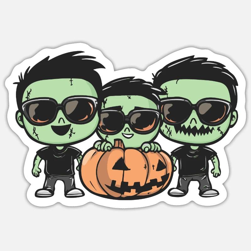 Zombies Halloween Cool - Sticker size S (10 x 10 cm) - white matte