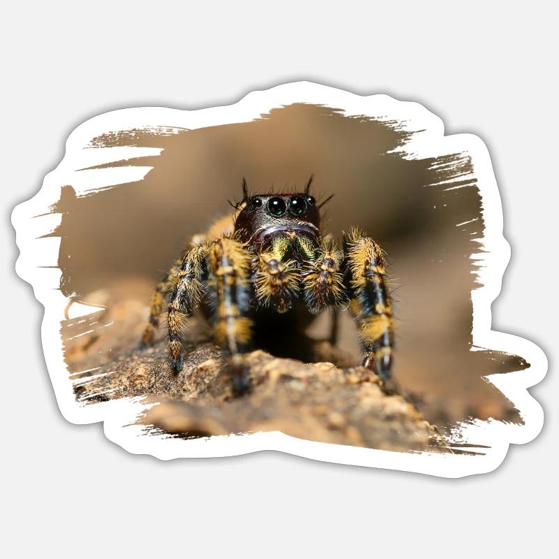 phidippus otiosus jumping spider, spring spinne Sticker Größe S (10 x 10 cm)
