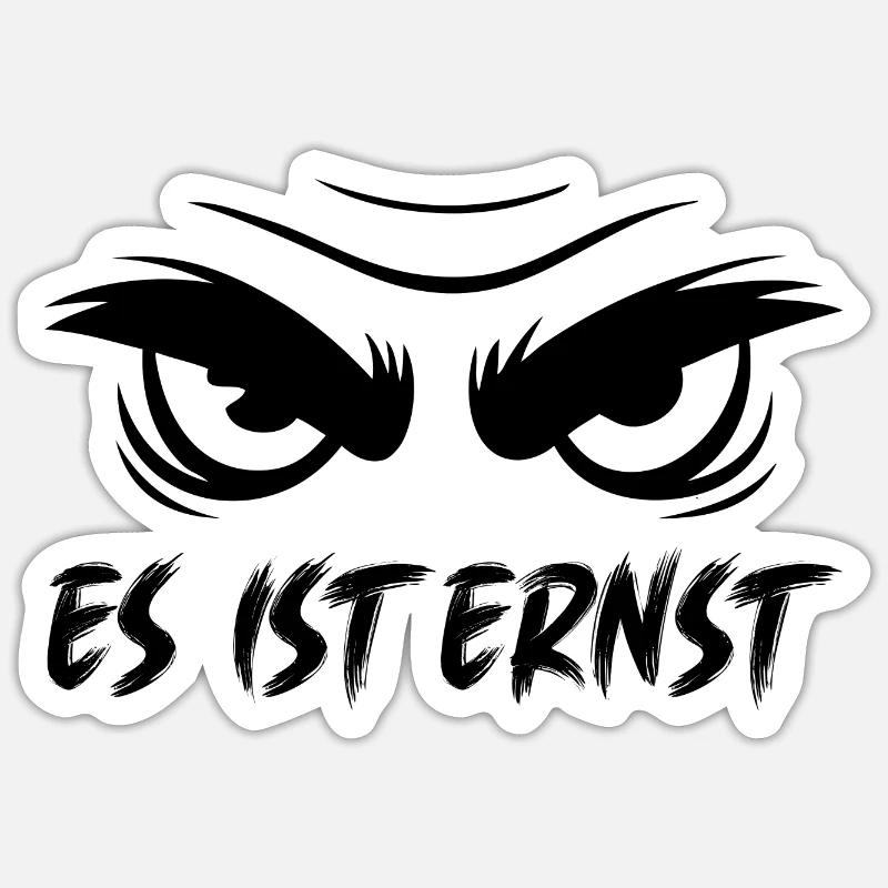 C’est grave - visage inquiet - Sticker taille S (10 x 10 cm) - blanc mat