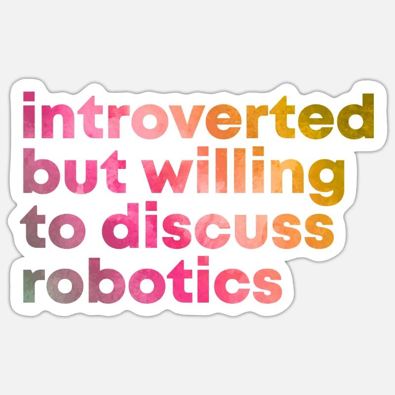 robotique - Sticker taille S (10 x 10 cm) - blanc mat