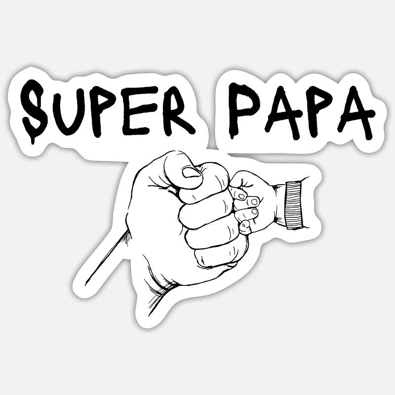 Super Dad - Sticker size S (10 x 10 cm) - white matte