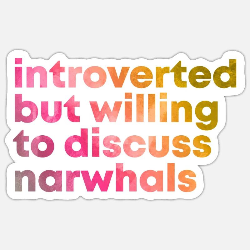 Narwal - Sticker Größe S (10 x 10 cm) - Mattweiß