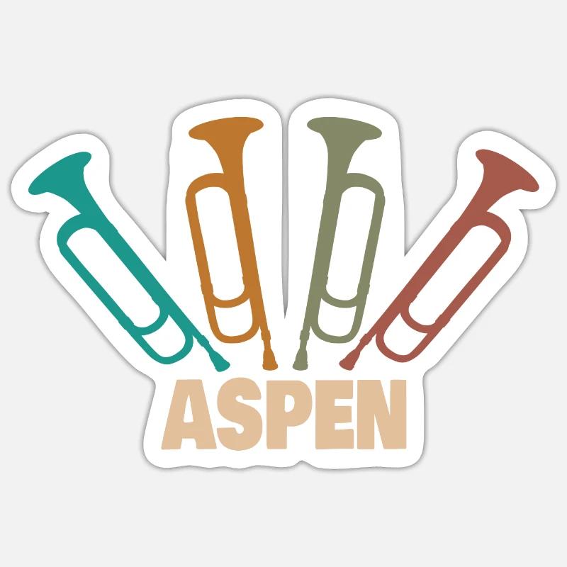 Prénom Aspen - Sticker taille S (10 x 10 cm) - blanc mat