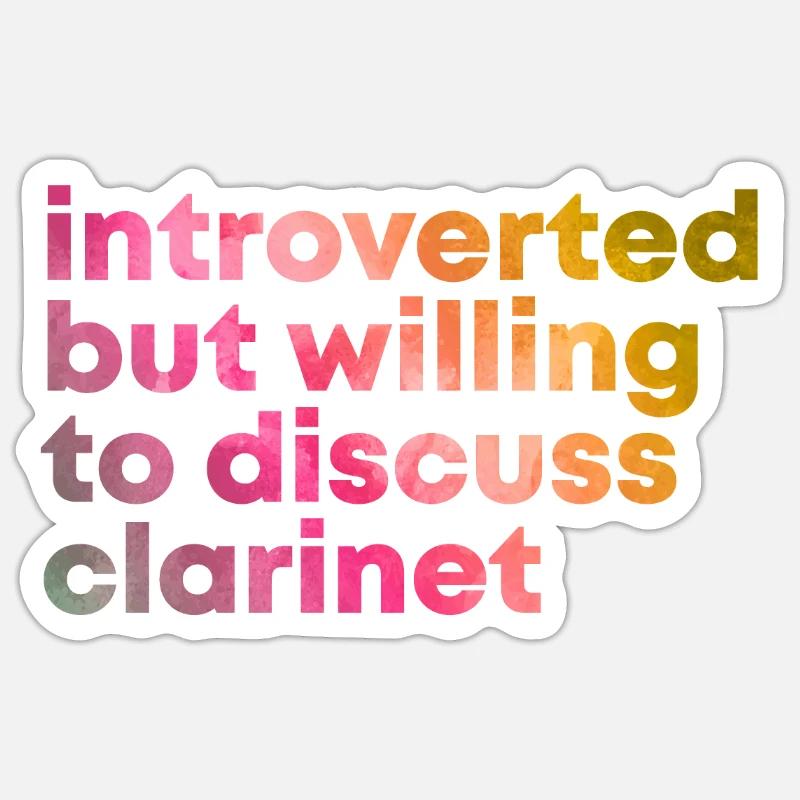 clarinette - Sticker taille S (10 x 10 cm) - blanc mat