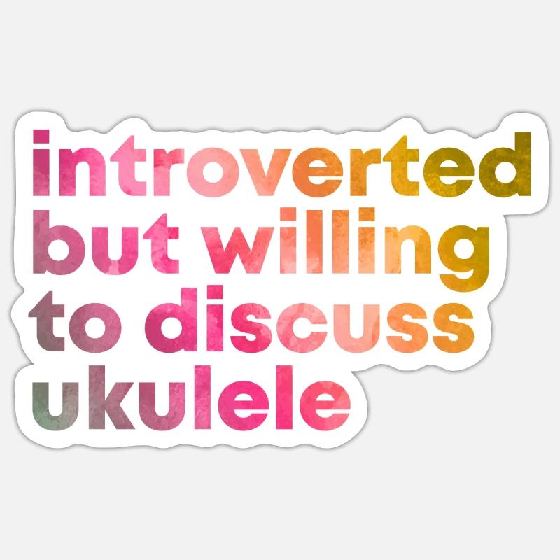Ukulele - Sticker Größe S (10 x 10 cm) - Mattweiß