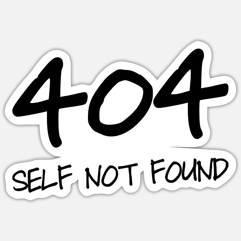 404 self not found - Sticker size S (10 x 10 cm) - white matte