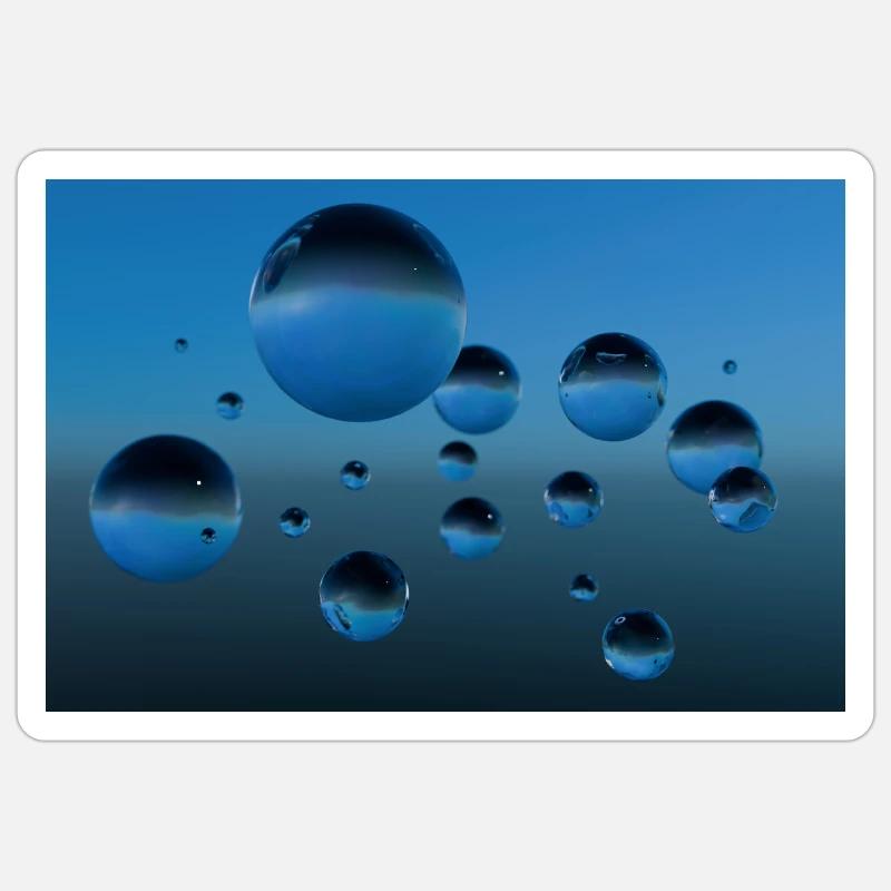 Bulle bleue - Sticker taille S (10 x 10 cm) - blanc mat