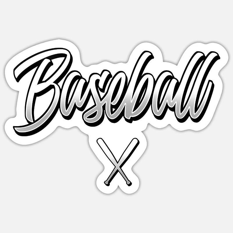 Base-ball - Sticker taille S (10 x 10 cm) - blanc mat
