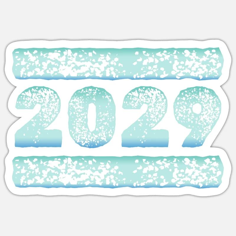 Glacé 2029 - Sticker taille S (10 x 10 cm) - blanc mat