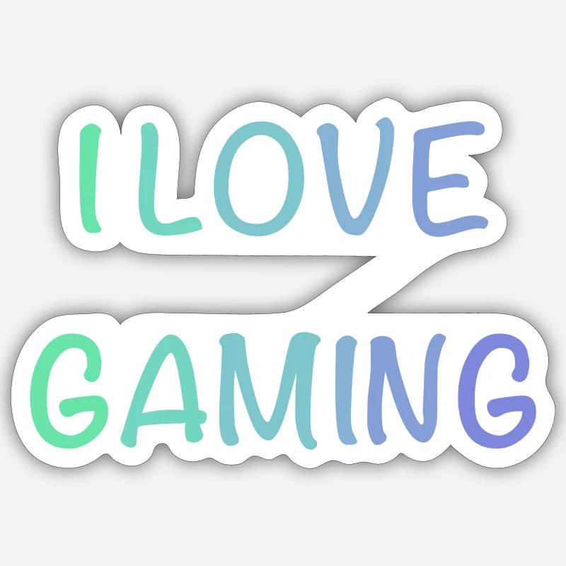 J’adore le jeu vidéo - Sticker taille S (10 x 10 cm) - blanc mat