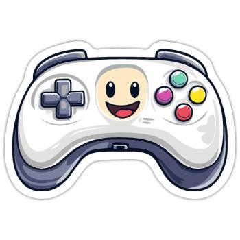 Fun controller for gamers - Sticker size S (10 x 10 cm) - white matte - Front