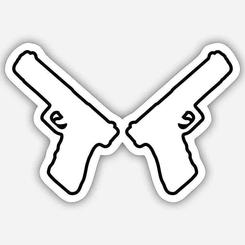 Guns - Sticker size S (10 x 10 cm) - white matte