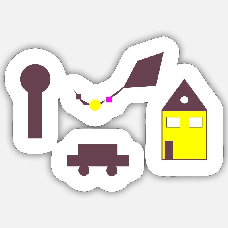 kinder Design - Sticker Größe S (10 x 10 cm) - Mattweiß