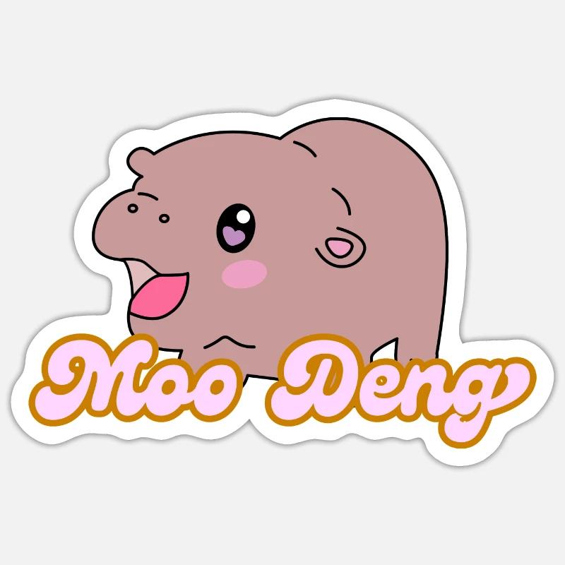 Moo Deng - Sticker Größe S (10 x 10 cm) - Mattweiß