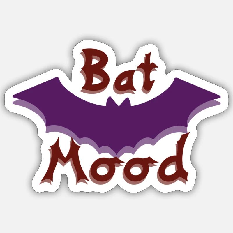 Batmood - Sticker Größe S (10 x 10 cm) - Mattweiß
