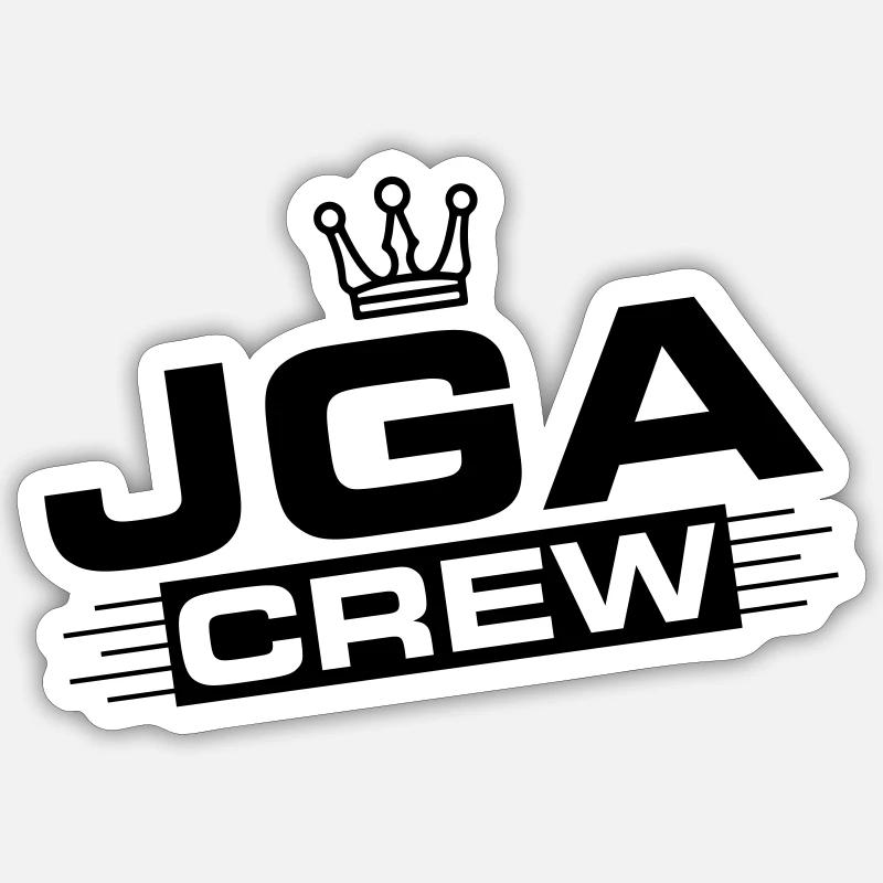 Junggesellen Abschied Crew Jga Spruch - Sticker Größe S (10 x 10 cm) - Mattweiß