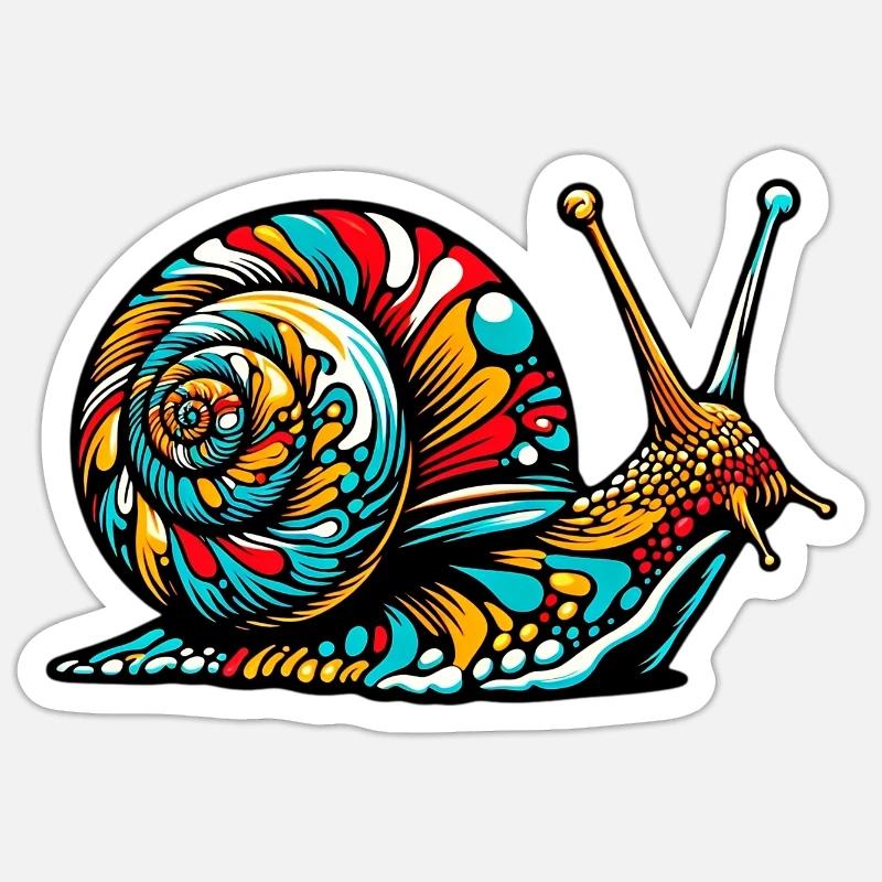 Escargot - Sticker taille S (10 x 10 cm) - blanc mat