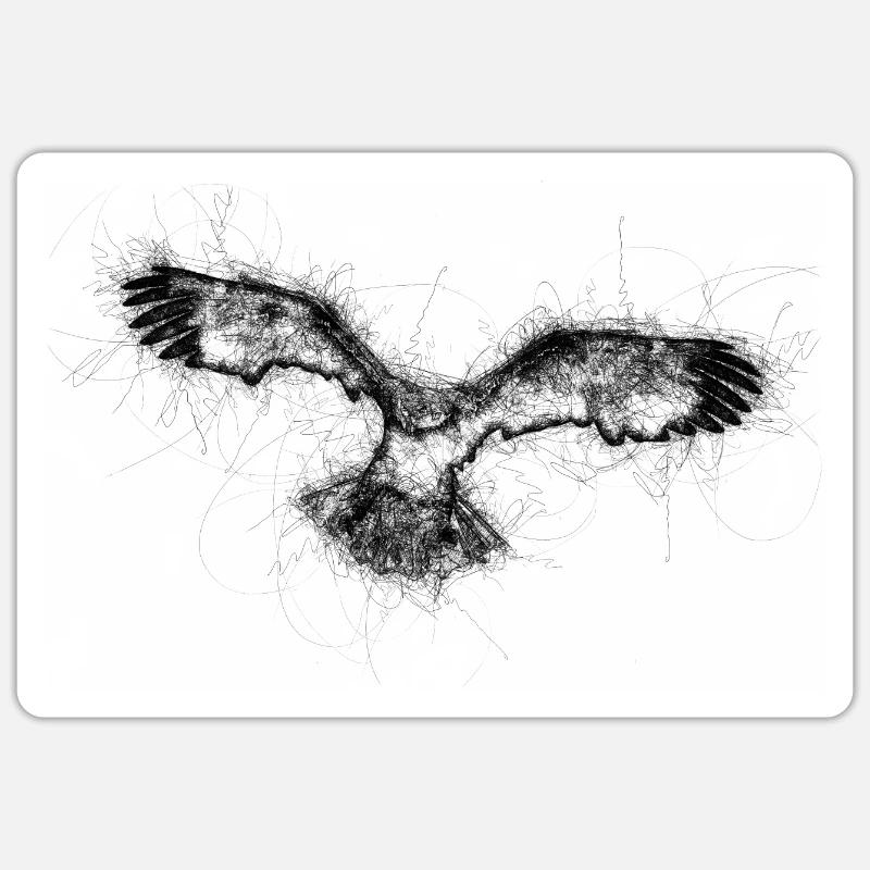 Flying Eagle - Sticker size S (10 x 10 cm) - white matte