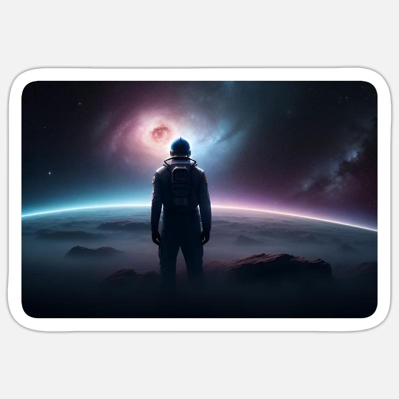 Perdu dans le cosmos Sticker taille S (10 x 10 cm)