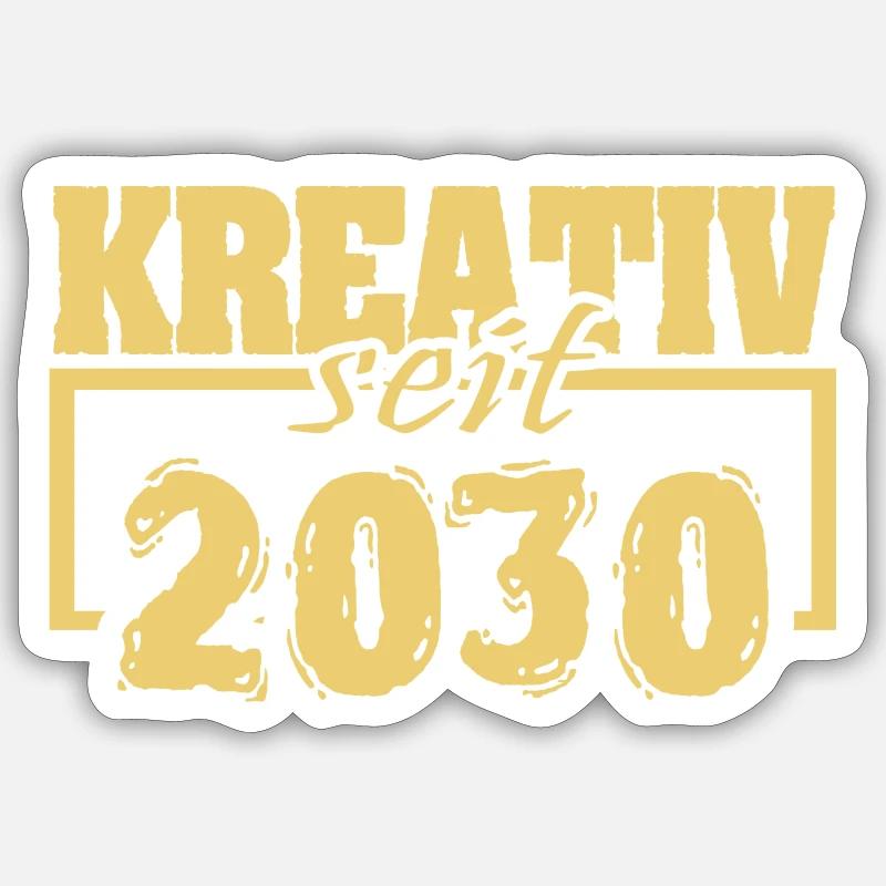 Maler 2030 - Sticker Größe S (10 x 10 cm) - Mattweiß