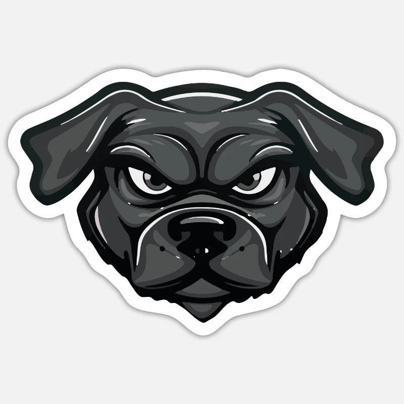 Dog Comic Head - Sticker size S (10 x 10 cm) - white matte