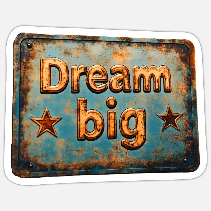 Träumen Sie groß - Sticker Größe S (10 x 10 cm) - Mattweiß